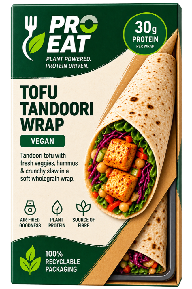 Tandoori Tofu Protein Wrap packaging